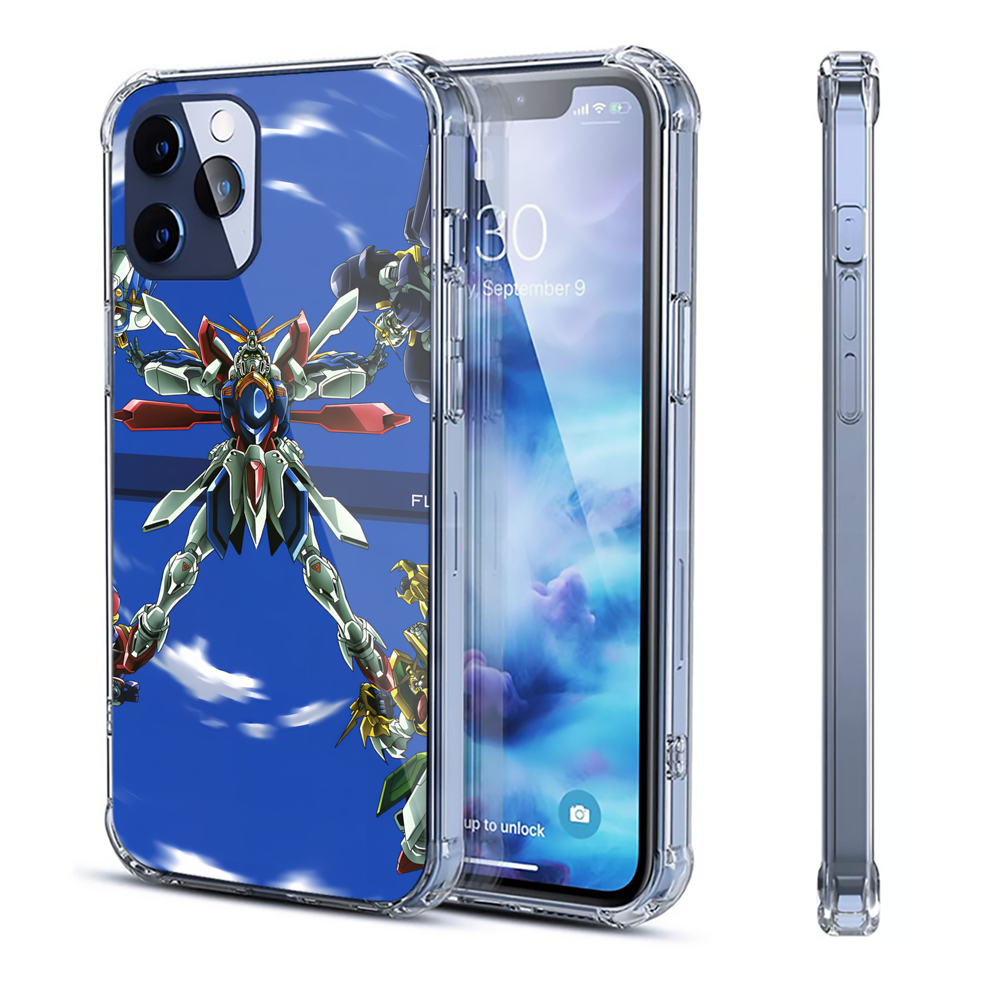 （画像用） 機動戦士ガンダム Mobile Suit Gundam 【iPhone 12シリーズ対応】透明スマホケース（クリアソフトケース）